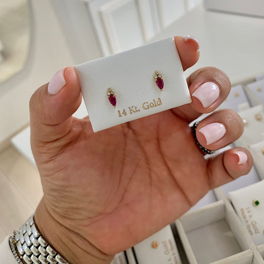 Red 14K Earrings