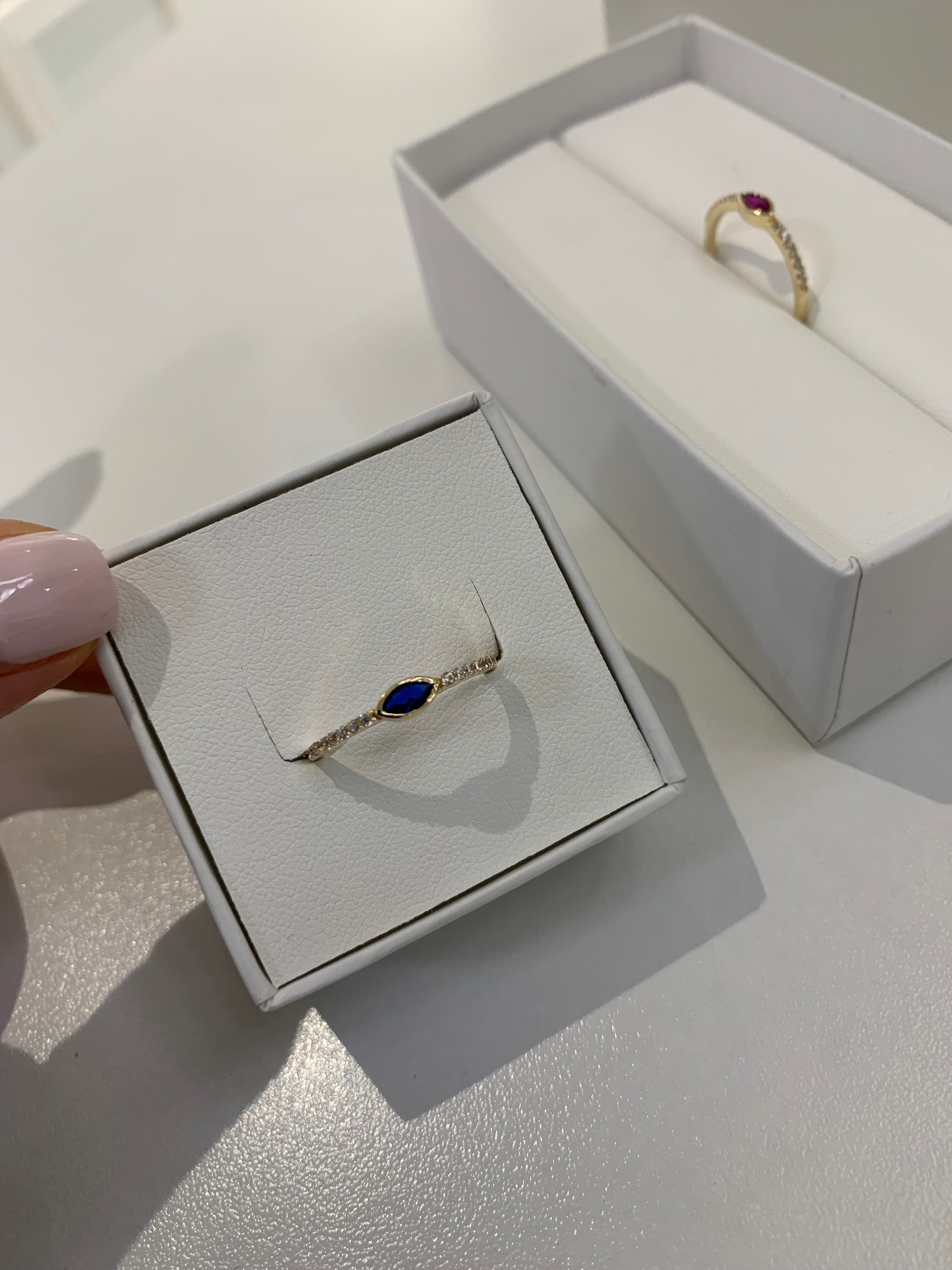 CZ Colorful 14K Ring