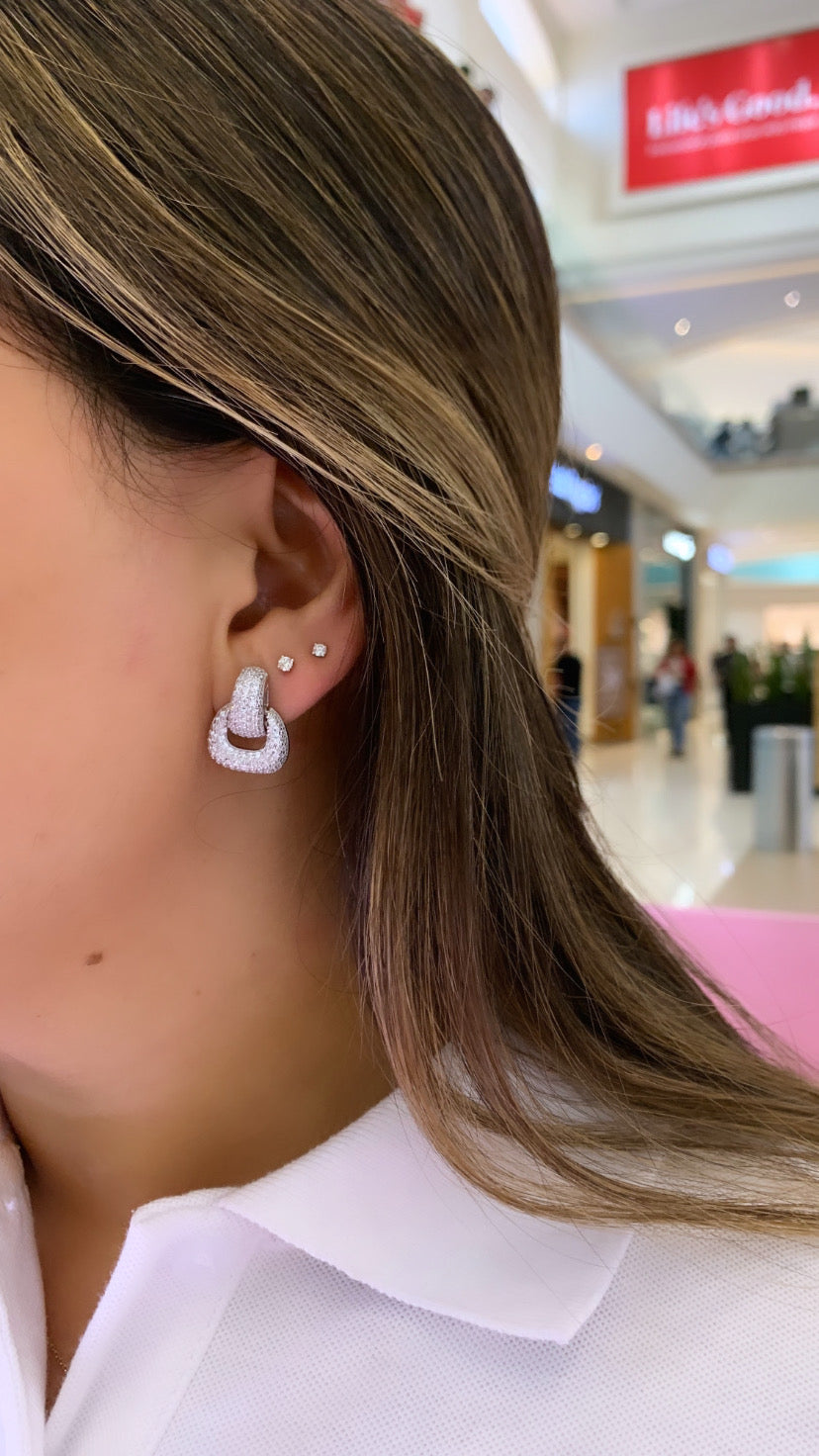 Diamond Earrings in 18KT White Gold