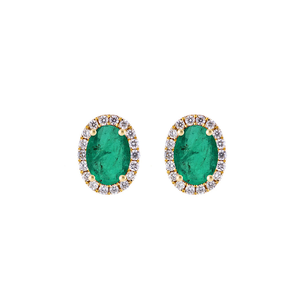 Emerald Diamond Studs