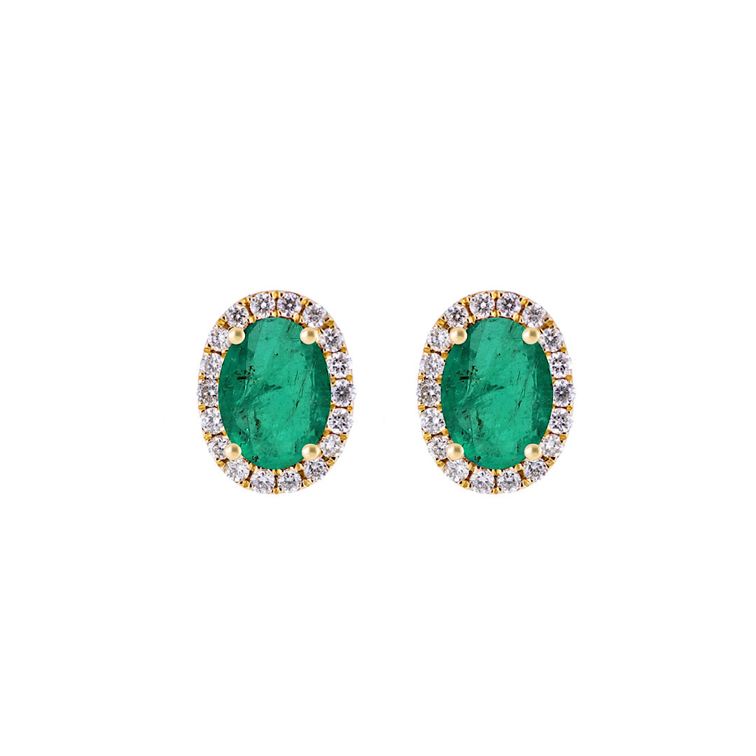 Emerald Diamond Studs