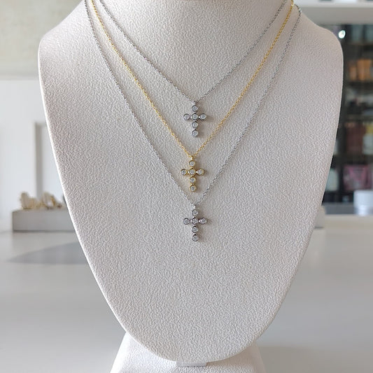 Bezel Cross Necklace