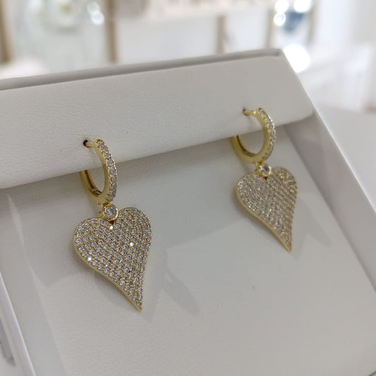 Heart Pave Earrrings