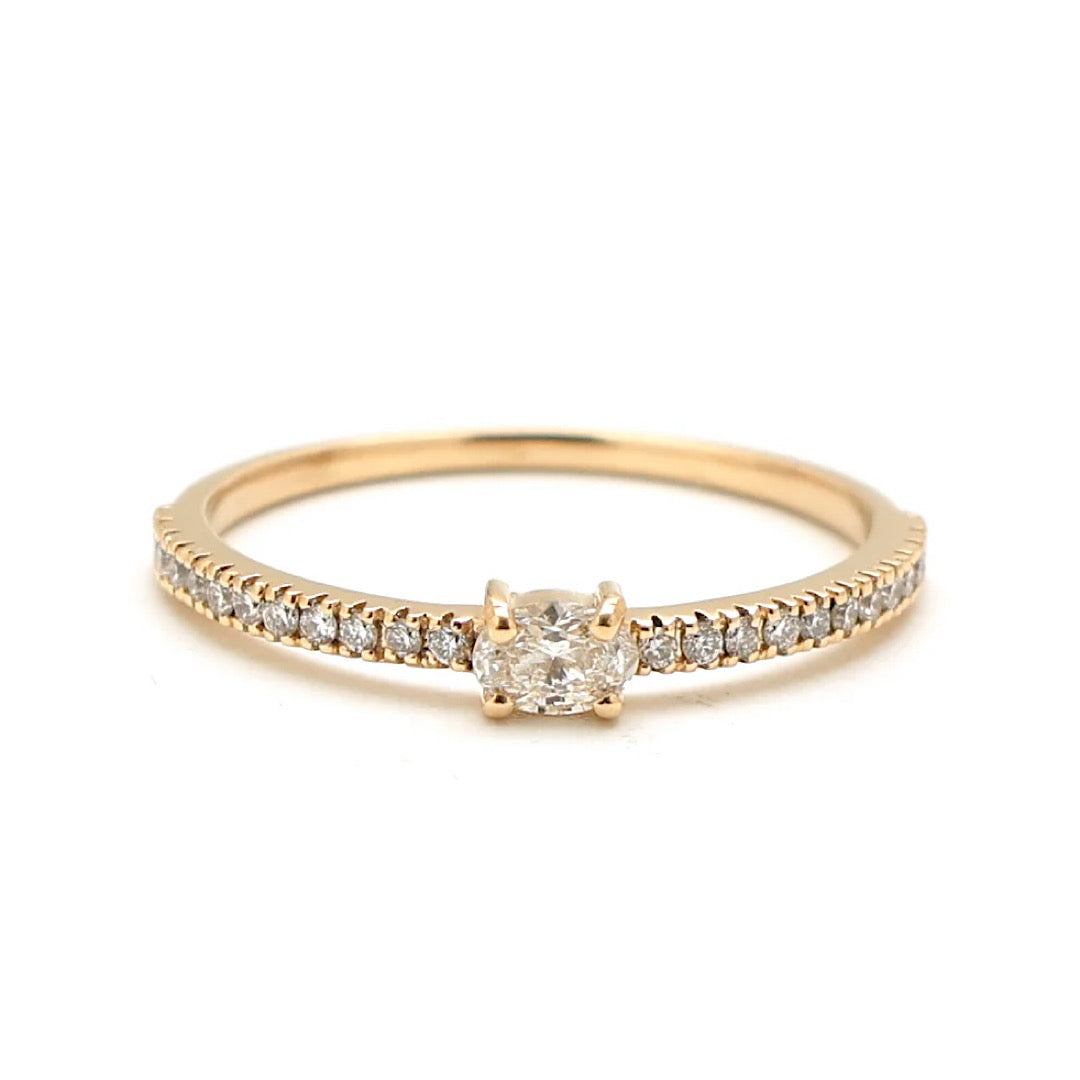 Pre - Order - Diamond Oval Ring