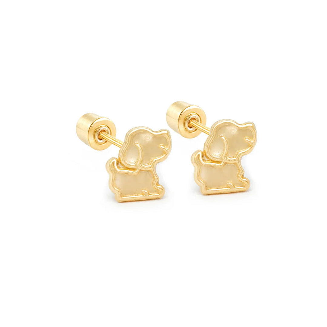 14K - Dog Earrings