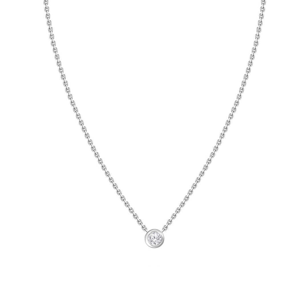 Solitaire Diamond In 18KT White Gold