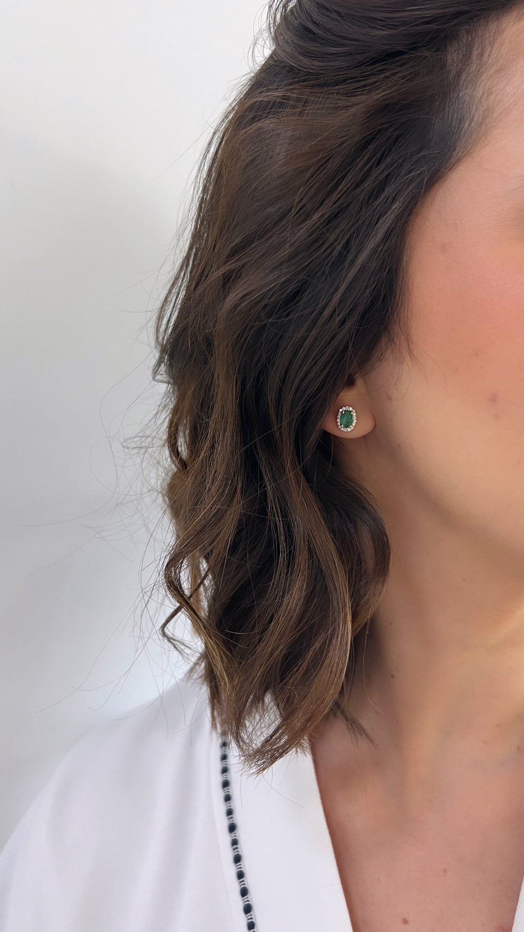 Emerald Diamond Studs