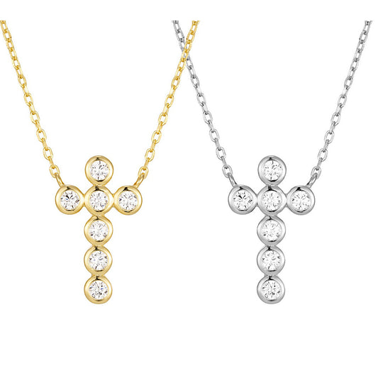 Bezel Cross Necklace