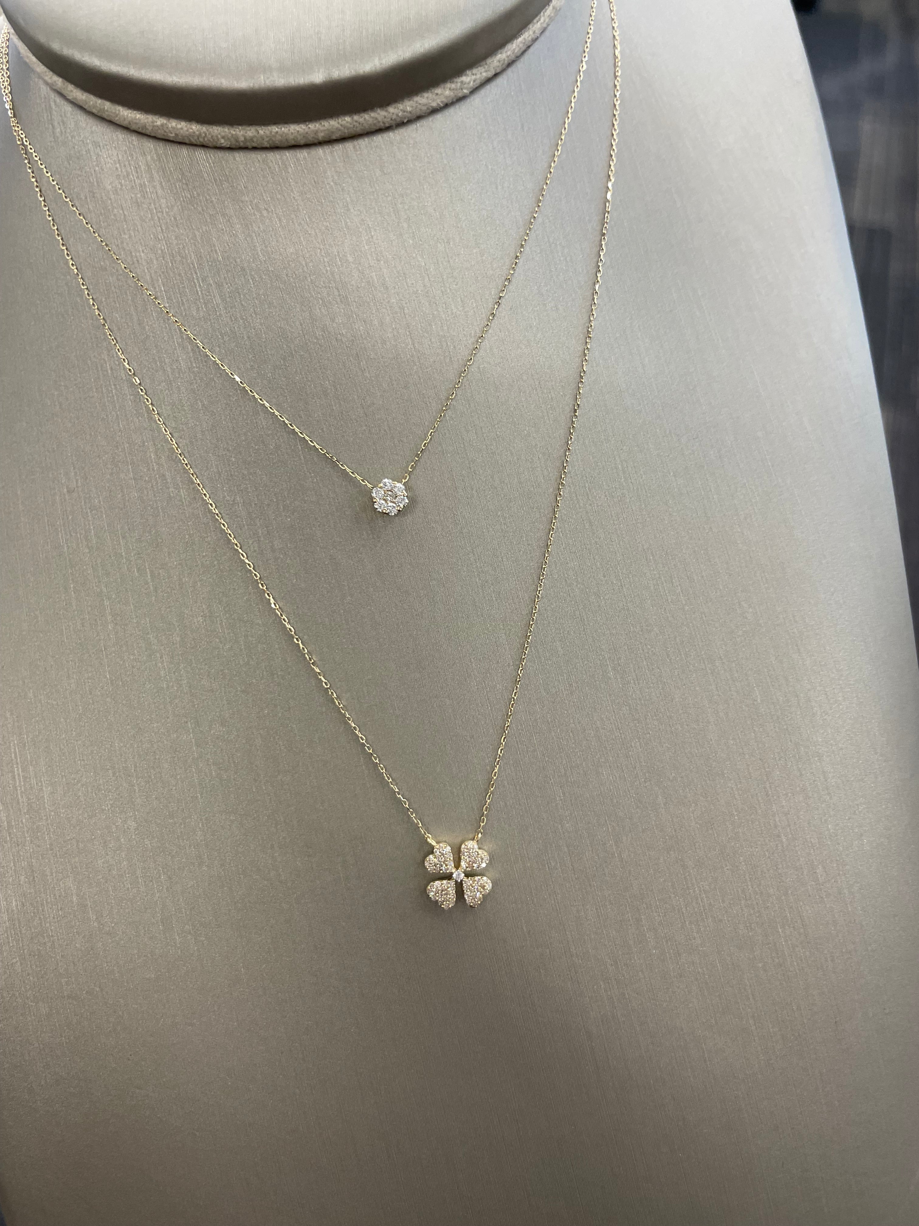 Clover Diamond Necklace 18K