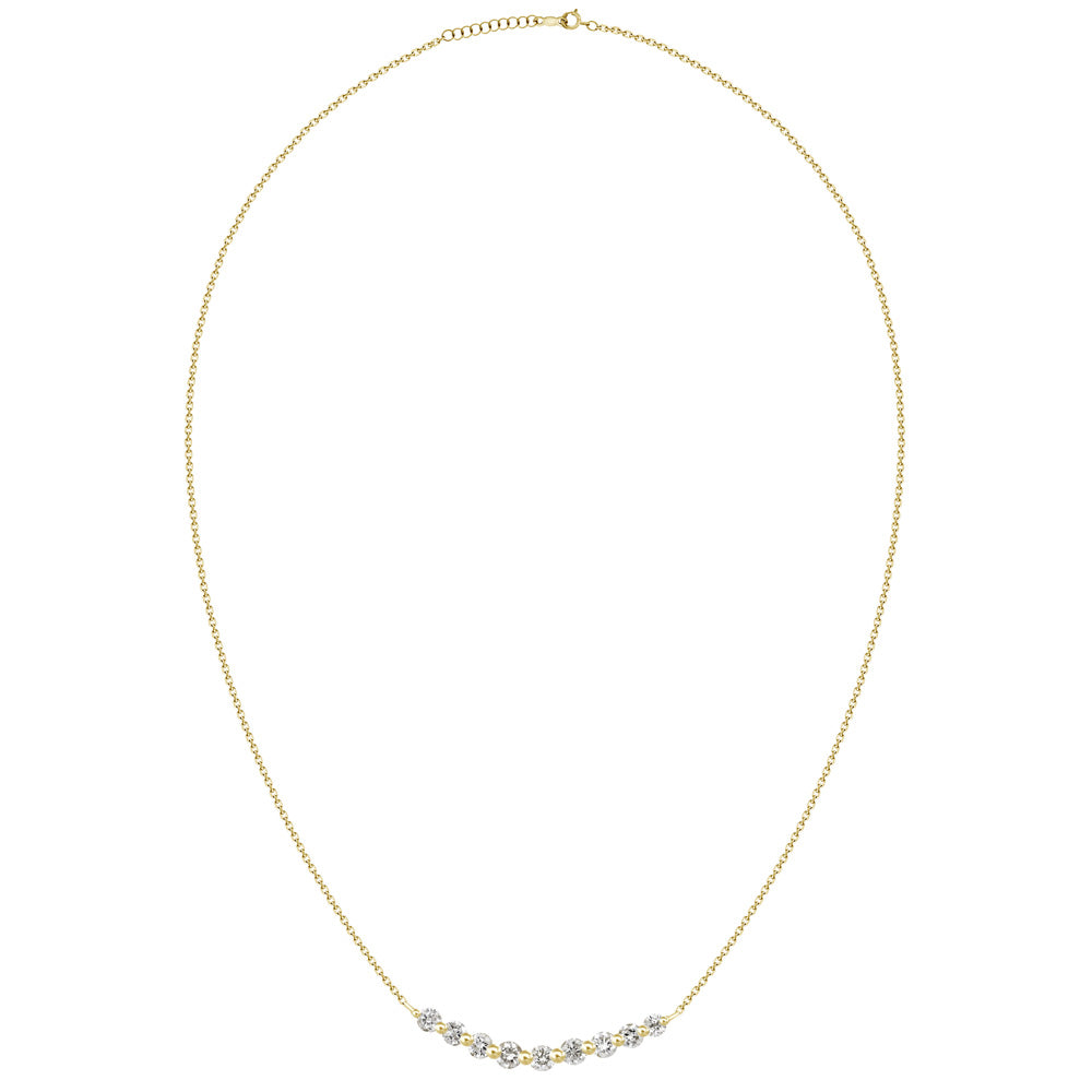 Diamond Necklace In 18KT Yellow Gold