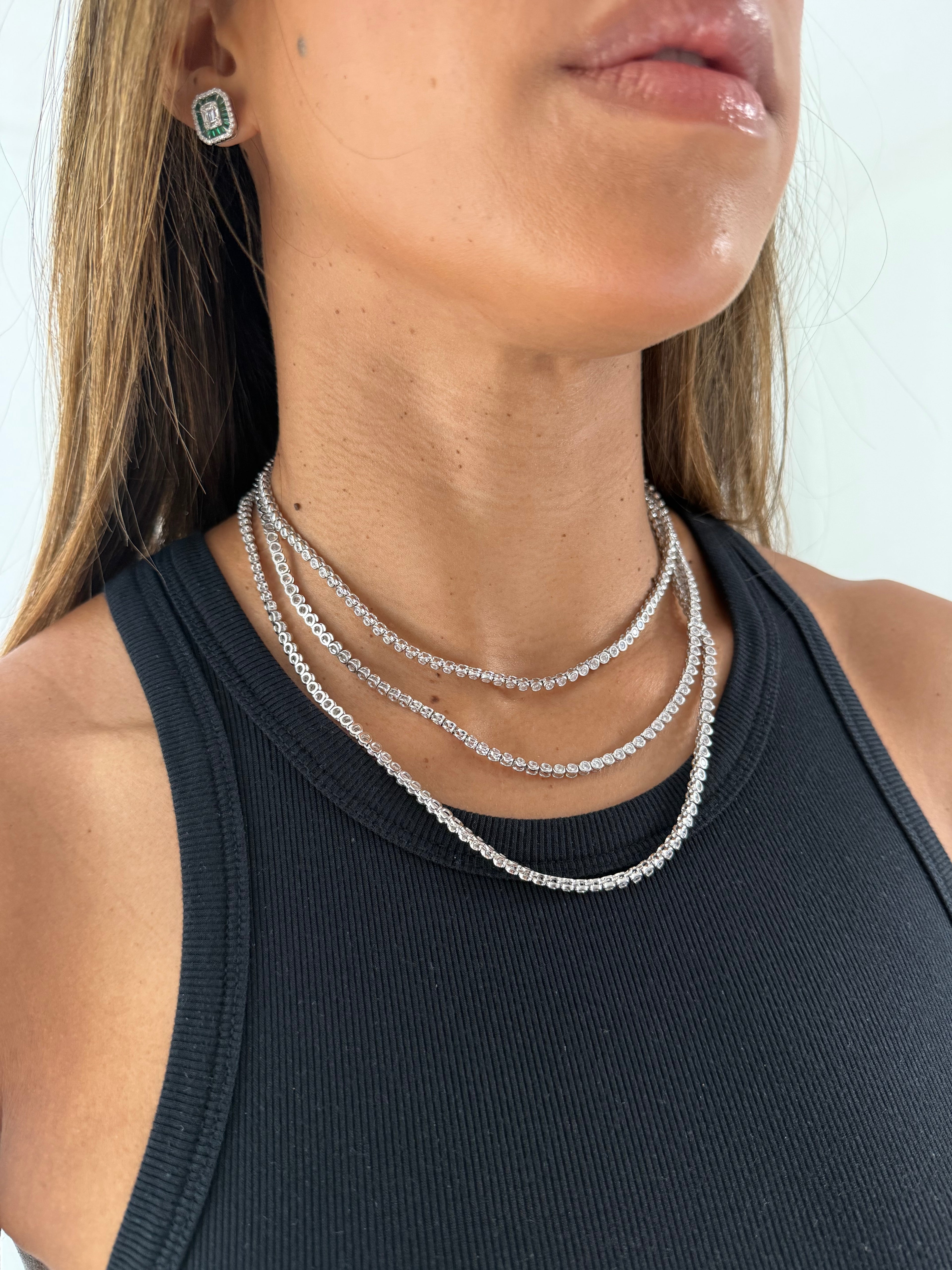 Bezel Tennis Necklace