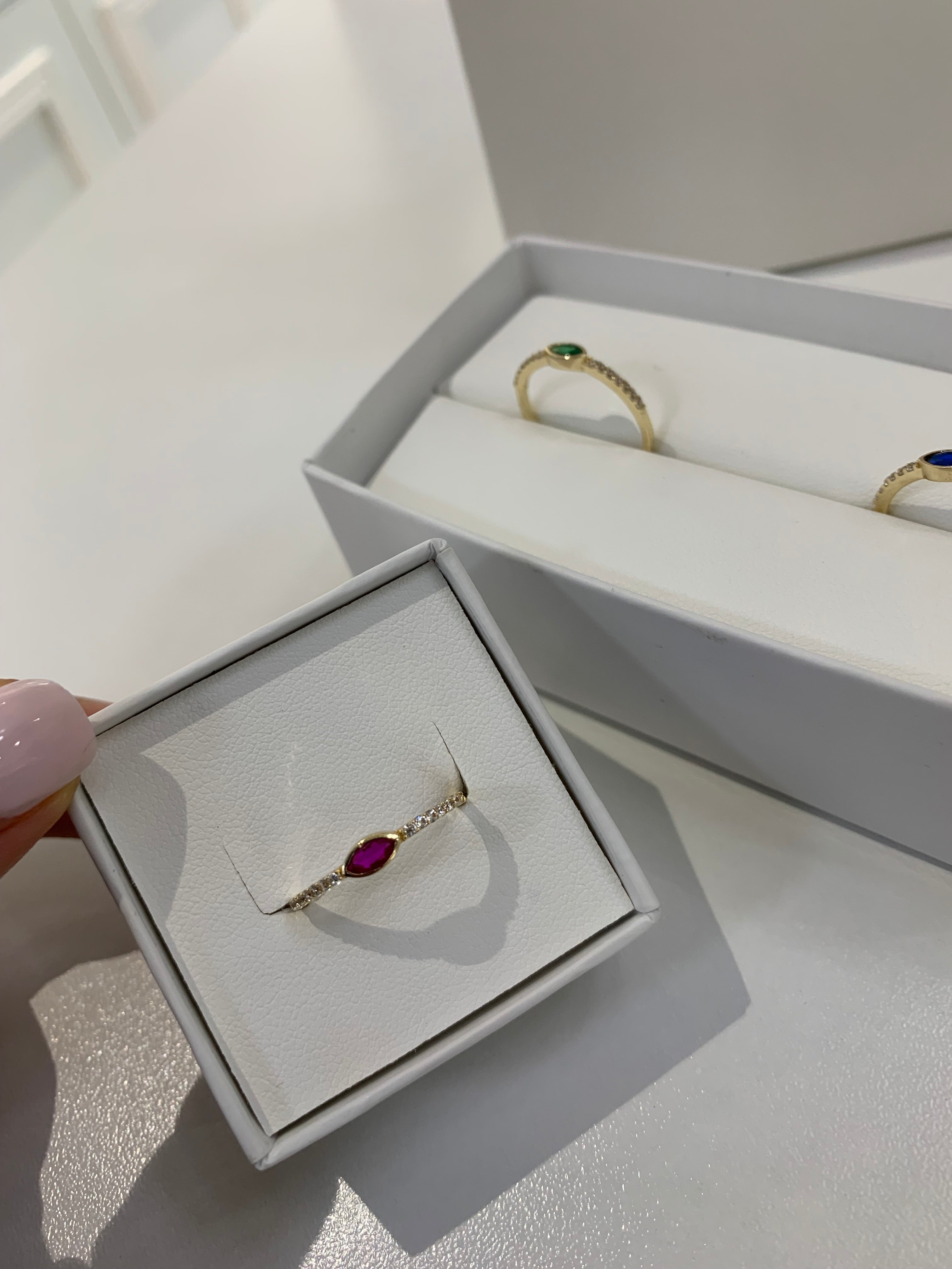 CZ Colorful 14K Ring