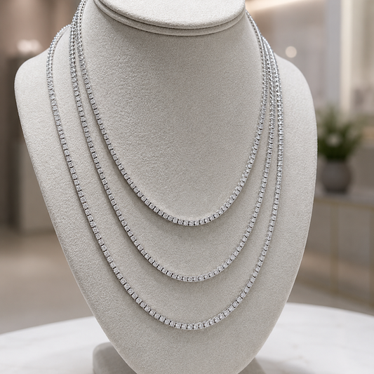 Silver Tennis Necklace 2mm