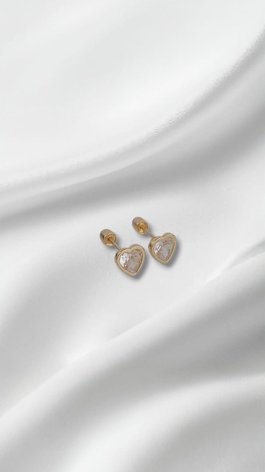 CZ Hearts 14k Earrings