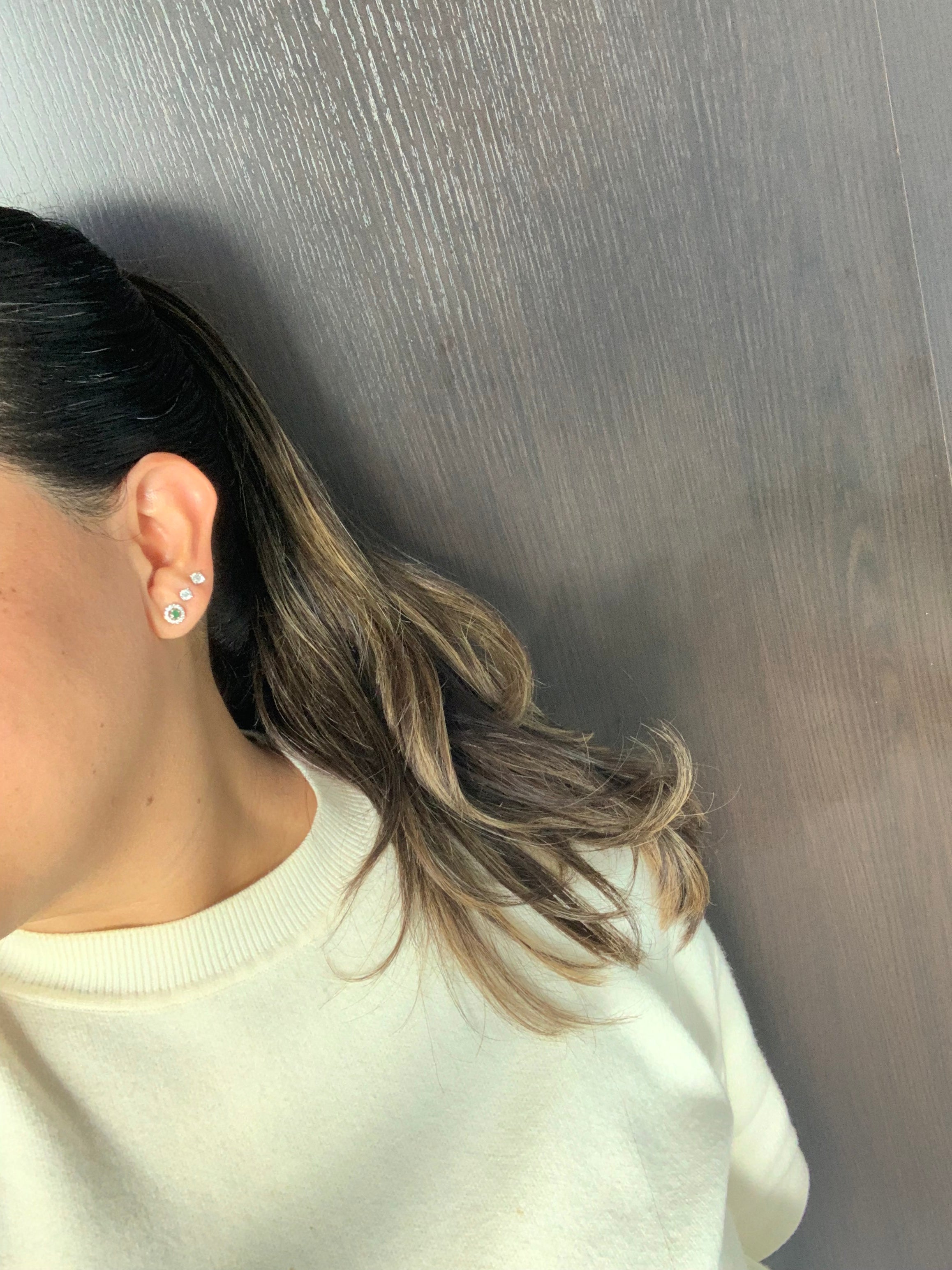 Emerald Diamond Studs