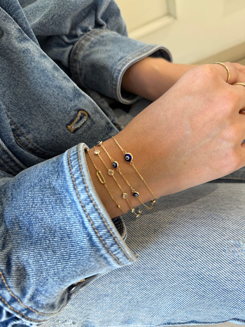 Evil Eye - Pulsera Oro 14k