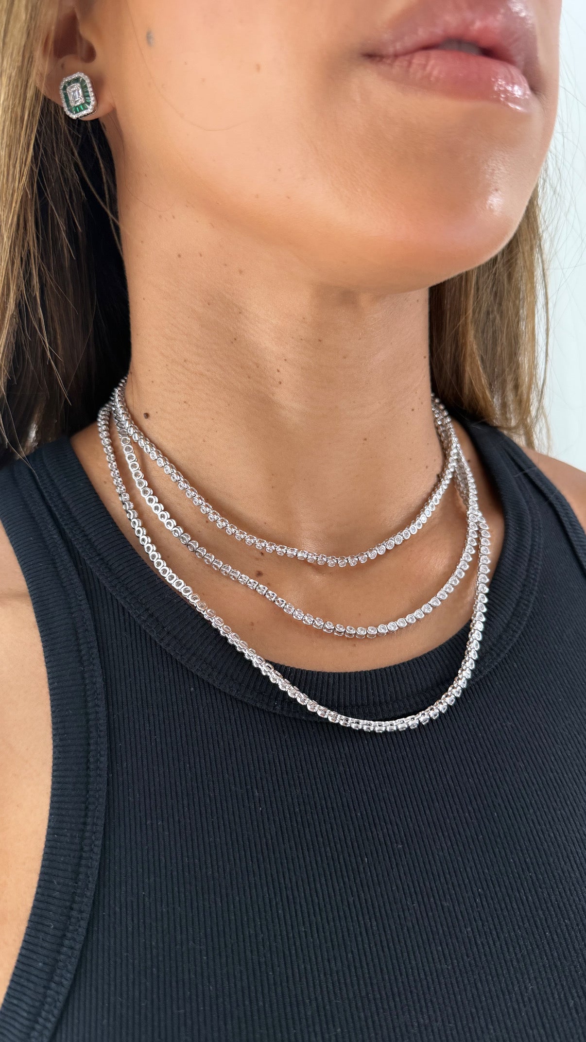 Bezel Tennis Necklace