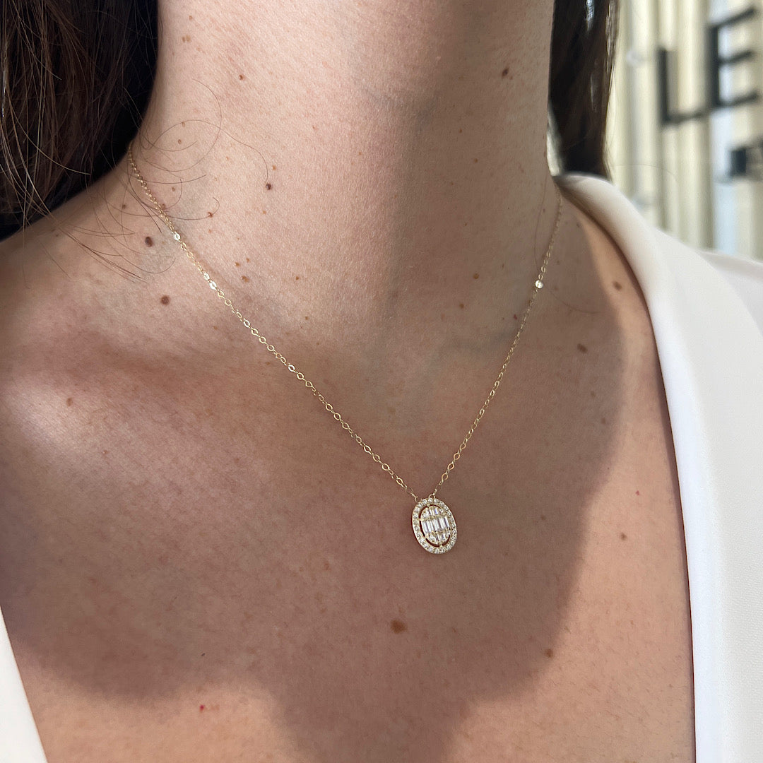 14K Oval Necklace