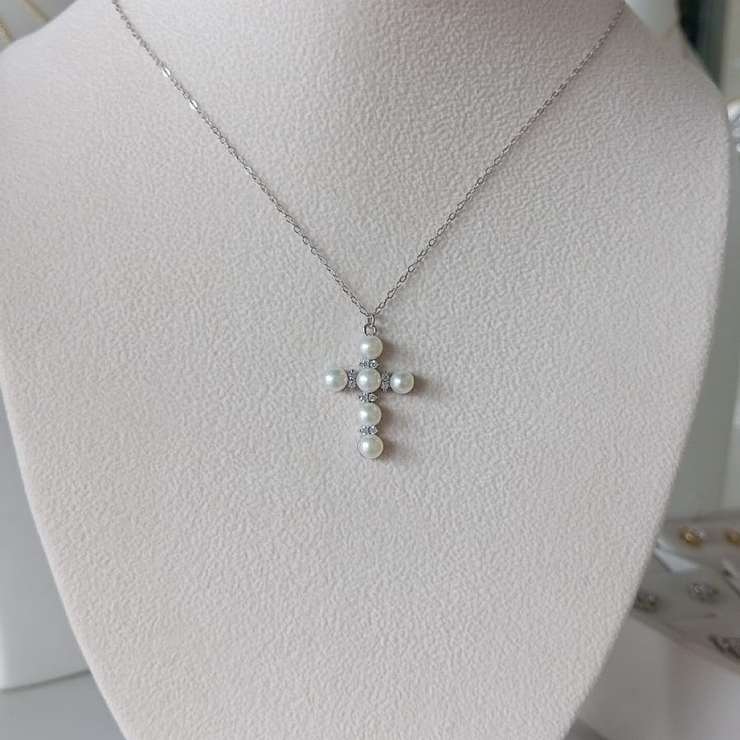 Pearl Cross Necklace