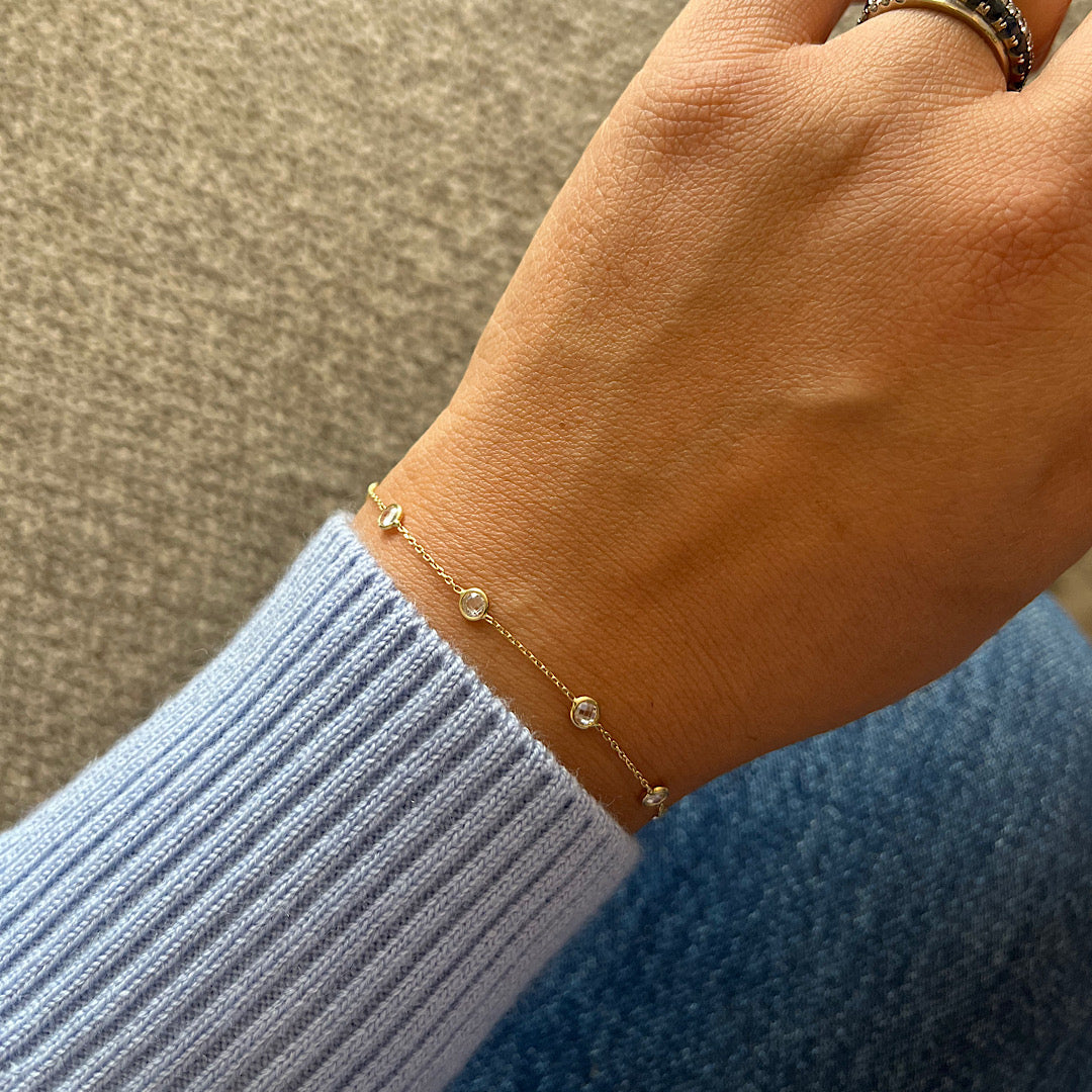 CZ - Pulsera Oro 14k