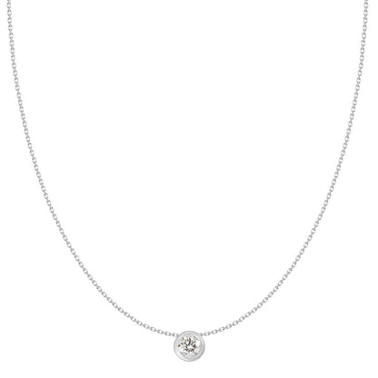 Solitaire Diamond In 18KT White Gold
