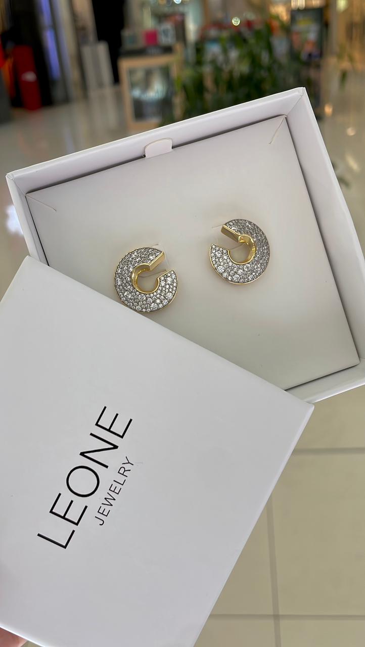 Two Tone Open Earrings