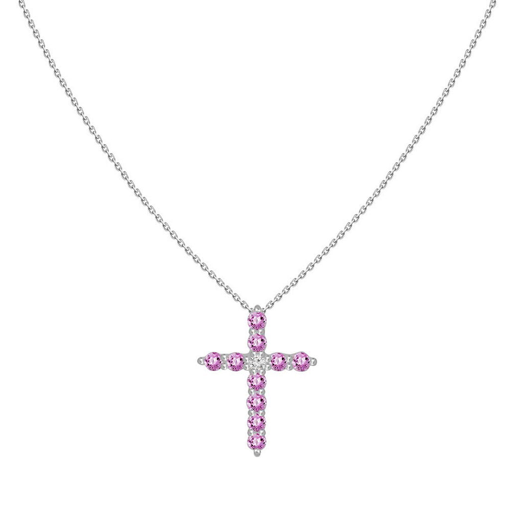 Diamond Pink Sapphire Necklace