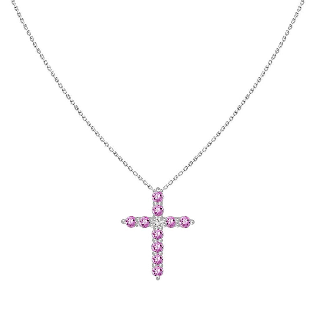 Diamond Pink Sapphire Necklace