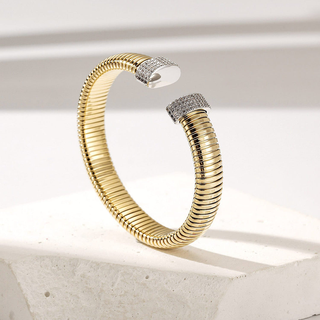 Two Tone Open Bracelet