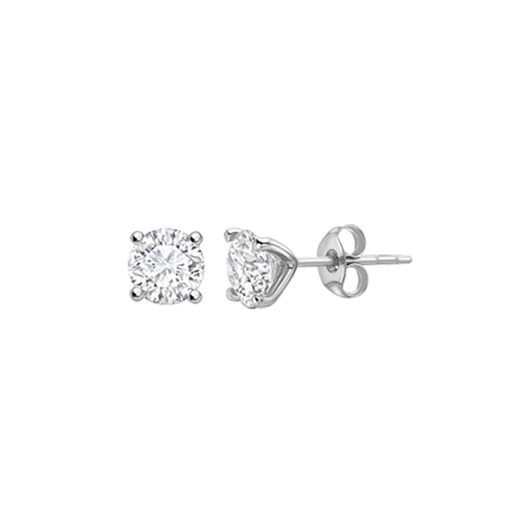 Diamond Earrings in 18KT White Gold