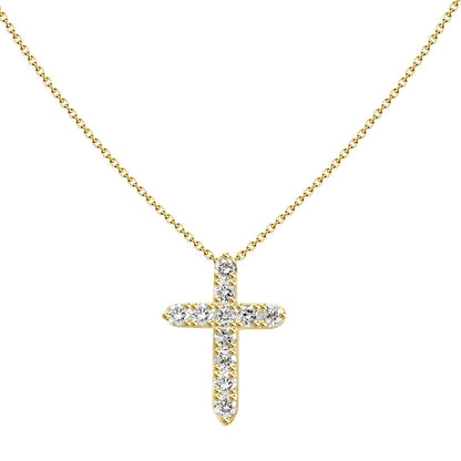 PRE ORDER - Diamond Cross Necklace Yellow Gold