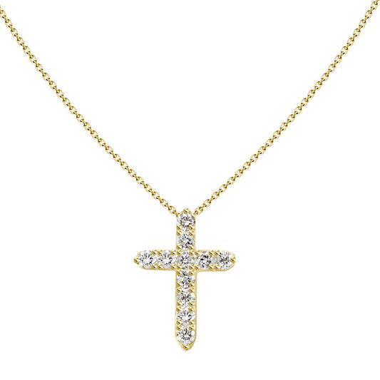 PRE ORDER - Diamond Cross Necklace Yellow Gold