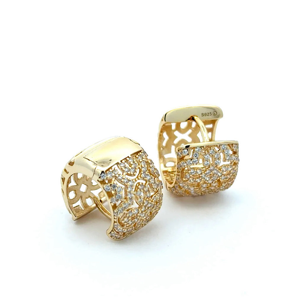 Gold Pavé Hoops