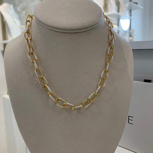 Enamel Link Necklace
