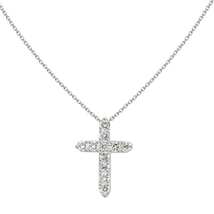 Diamond Cross Necklace White Gold