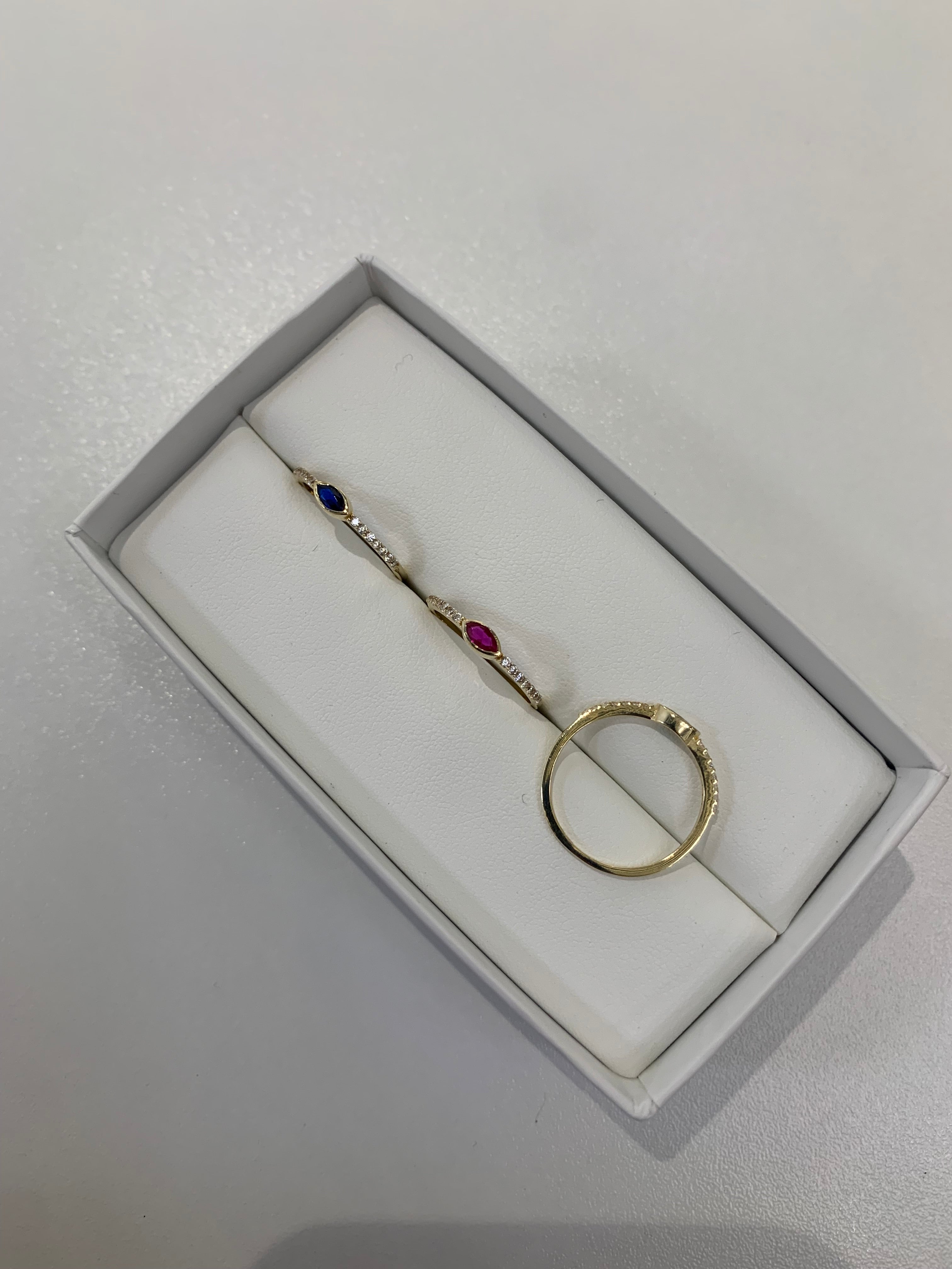 CZ Colorful 14K Ring