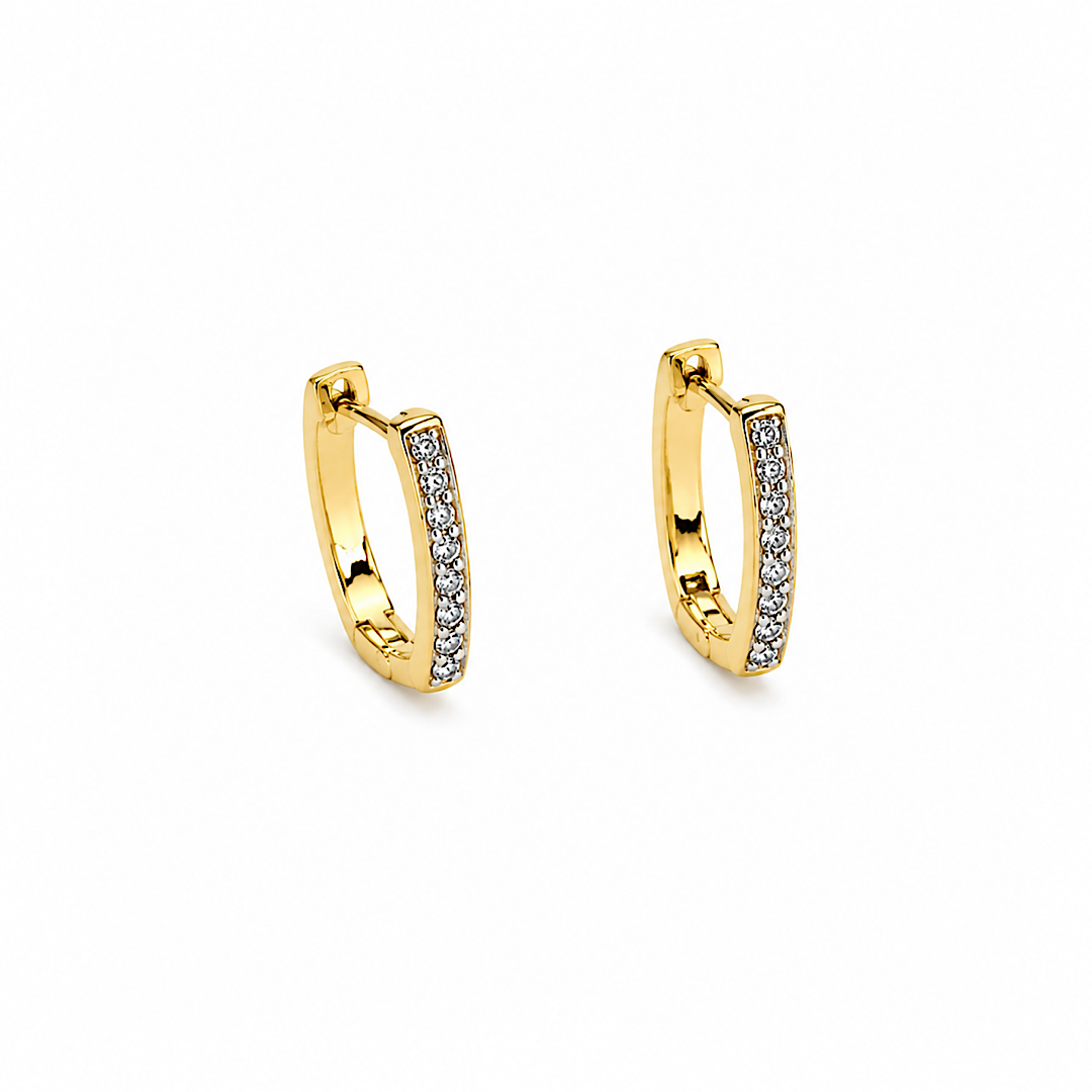 Square Hoops - Natural Diamonds