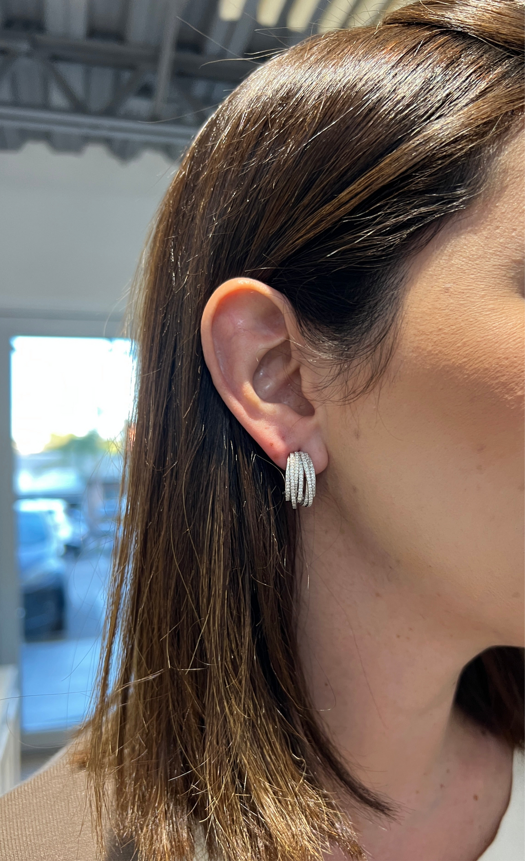 Silver Omega Earrings