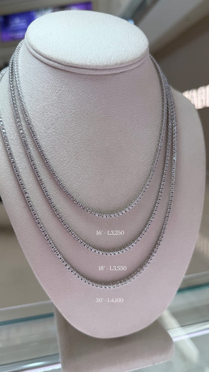 Silver Tennis Necklace 2mm
