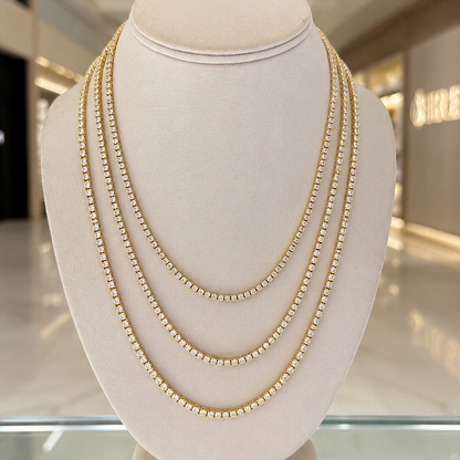 Gold Tennis Necklace 2mm (Copy)