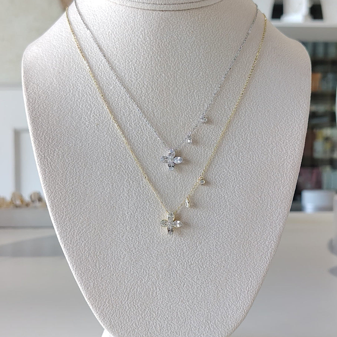 Flower CZ Necklace