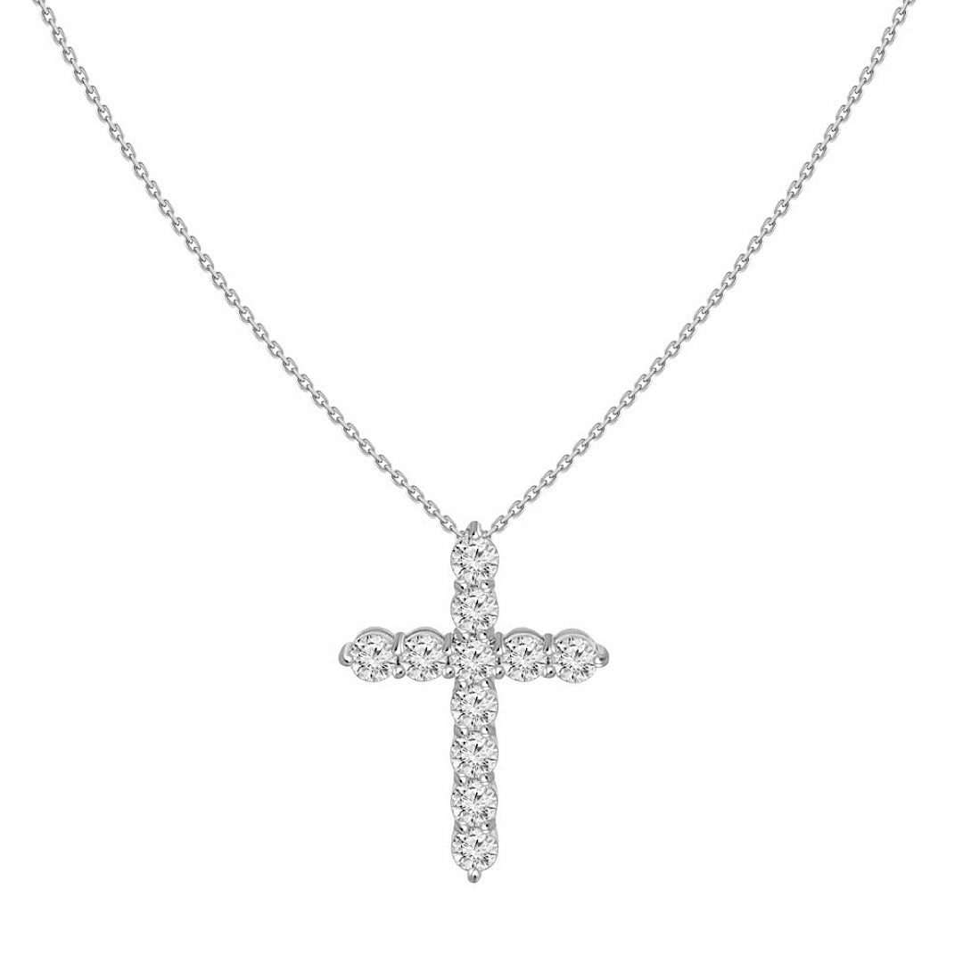 Diamond Cross 18KT White Gold
