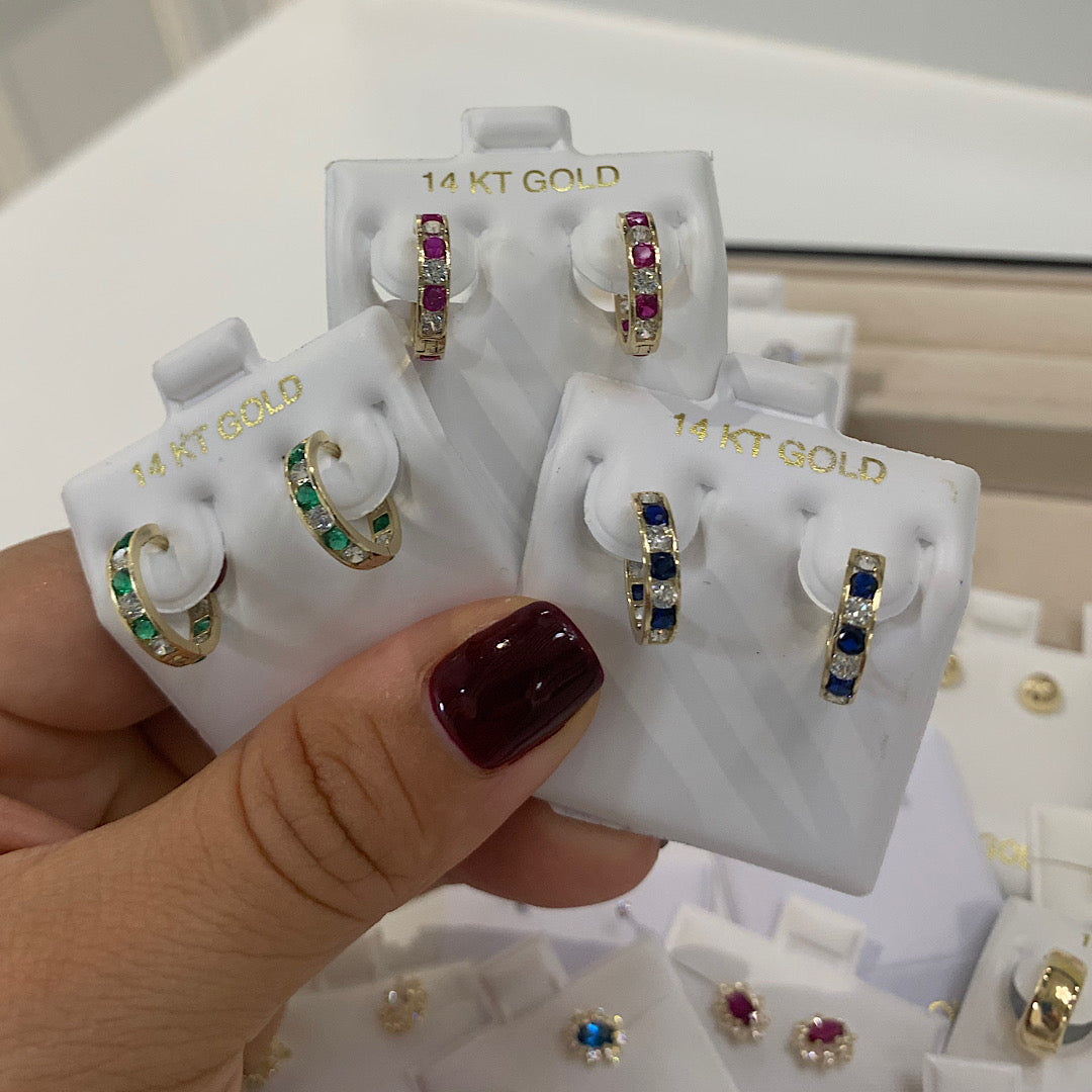 Colorful 14K Hoops