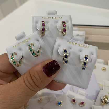 Colorful 14K Hoops