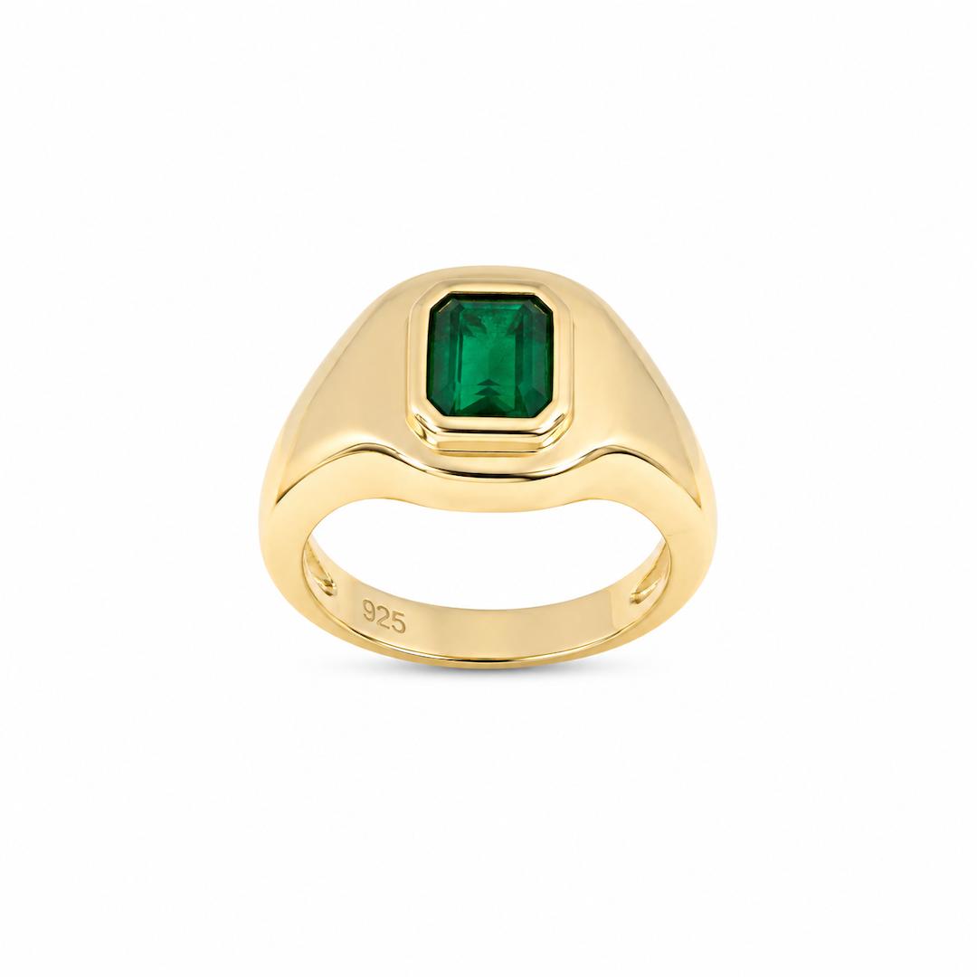 Emerald Pinky Ring