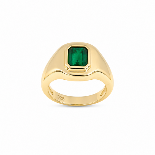 Emerald Pinky Ring
