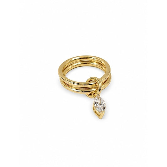 Double CZ Pinky Ring