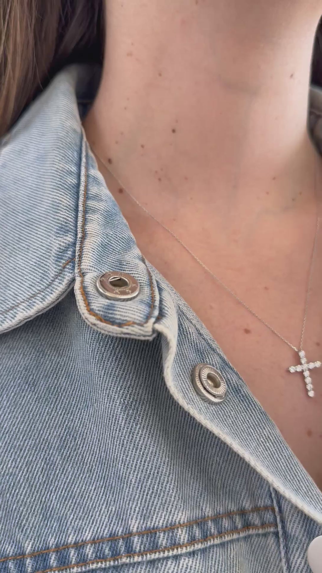 Diamond Cross 18KT White Gold