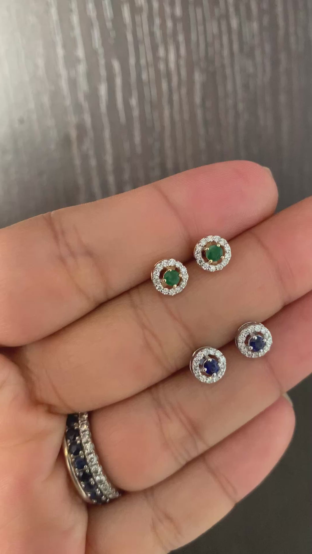 Emerald Diamond Studs